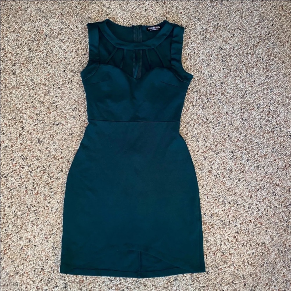 Hunger green caged mini dress